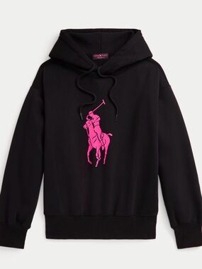 Polo by Ralph Lauren women’s Black Hoodie with Pink Pony Logo
